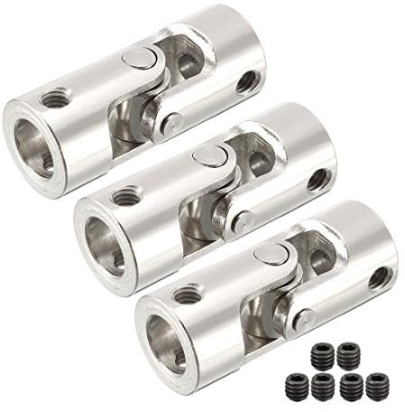 sourcing map 3pcs 8mm to 8mm Inner Dia Rotatable Universal Steering Shaft U Joint Coupler L35XD14