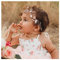 SWEETV Blume Mädchen Haarreife Roségold Prinzessin Hochzeit Haarbänder - Baby Mädchen Blume Perle Zubehör für Haare für Geburtstag Party, Fotografie