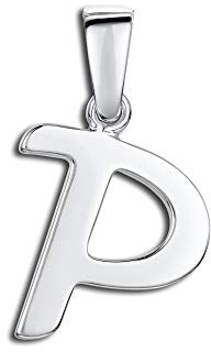 Amberta 925 Sterling Silber Anhänger - Personalisierte Charm Buchstaben für Damen und Männer - Symbole Kombinieren - Stil P