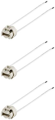 3er Set WireThinX G9 Lampenfassung mit Zwillingslitze max. 500 W/250 V (AC), 0,15 m Kabel, Keramik/Silikon
