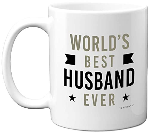 Stuff4 Birthday Gift for Him - Worlds Best Husband Ever Mug - Birthday Wedding Anniversary Mug for Husband from Wife, Special Him, Valentines Presents, 11oz Ceramic Dishwasher Safe