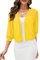 CHAMA Damen 3/4 Ärmel Shrugs Chiffon Open Front Bolero Cardigan Mesh Sheer Schal, A11-gelb, XXL