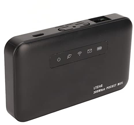 4G USB WLAN Router, 300 Mbit/s High Speed Gaming WLAN Hotspot mit SIM Kartensteckplatz,Tragbares Drahtloses Mobiles Taschennetz für Büros, 2600 MAh