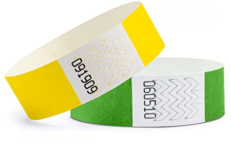 linie zwo ®, Pack of 1000 Wristbands 19 x 254 mm, Yellow (500 Pieces) + Grass Green (500 Pieces)
