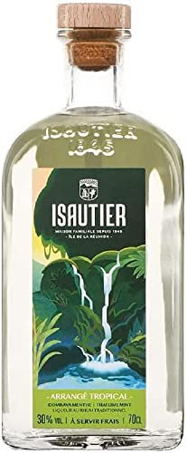 ISAUTIER Tropical Combava Menthe - Punch au Rhum - 30% Alcool - Origine : Réunion - Rhum arrangé à déguster en digéstif ou apéritif - Intrédients locaux - 70 cl