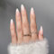 Clataly 24pcs faux acrylique imprimé sur blanc étoile ondulé ongles drôle nu Rose faux ongles femmes et filles ensemble complet d'ongles (B)