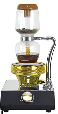 JITEM Cafetera sifón cafetera manual estilo japonés sifón de vidrio al vacío olla percoladores 3 tazas de vidrio de mesa sifón cafetera para café o té