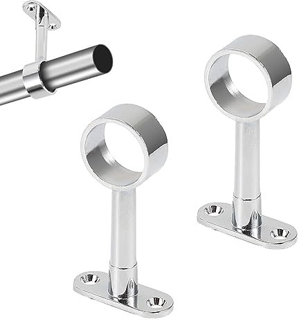 Support de Tringle à Rideau,Support de Tringle de Garde Robe en Alliage de Zinc,Support de Tringle de Garde Robe,Tringle de Penderie Support Central,Support de Barre de Cintre en Métal 2 Pcs Tokaneit