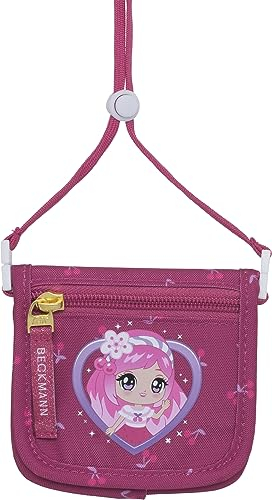 Beckmann, Brustbeutel Cherry, Portemonnaie zum Umhängen für Kinder, Grundschule, Red
