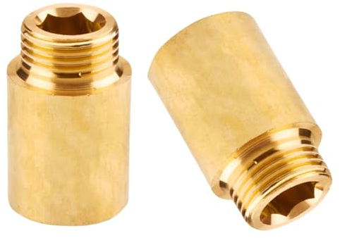 Hahnverlängerung G1/2 Zoll x 30 mm, 2 Stück messing Hahnverlängerung G1/2 Zoll(IG Ø 19,5mm x AG Ø 20,3mm) 30mm, verlängerung Fitting, Gewindefitting (Hahnverlängerung 1/2 G30mm Ig/Ag)