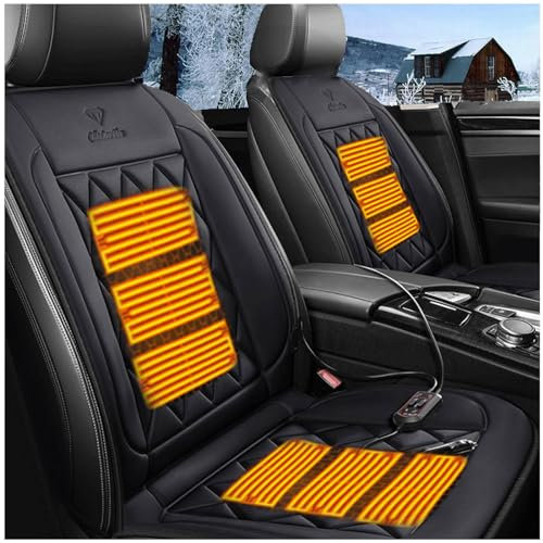 12V Scaldasedili Auto, Temperatura Regolabile, Riscaldamento A Nido d'Ape Uniforme, Antiscivolo Copri Sedile Auto Riscaldato, per Casa, Sedia da Ufficio E Altro Ancora,Black