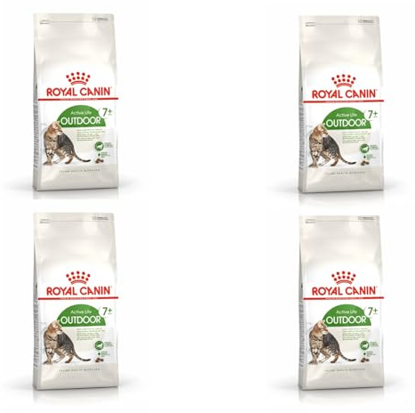 ROYAL CANIN Outdoor 7+ | 4er Pack | 4 x 400 g | Trockennahrung für ältere Katzen mit Freilauf | Kann zur Unterstützung der Nieren- und Harnwegsfunktion beitragen