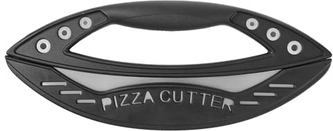 Taglierina per pizza da 30,5 cm, grande lama a dondolo, taglierina per pizza in acciaio inox, affettatrice ergonomica per pizza con protezione, lama a bilanciere con manico antiscivolo, coltello per