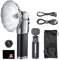 Godox Lux Master Vintage Flash Handheld Outdoor Shooting General Purpose Microsingle DSLR Type Fill Light, Touch Screen Control, 6000K ±300k CCT, GN25 460 Full Power, S1/S2 Optical Controls, Type-C