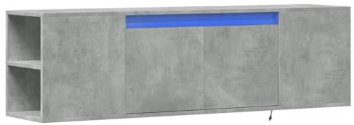 vidaXL Mobile TV a Parete con Luci LED Grigio Cemento 135x31x39,5 cm, Mobile TV sospeso a Parete, unità TV sospesa, unità TV montata a Parete