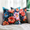 DecorMommt Frühling Blumen Kissenbezug 40x40 cm 2er Set Sommer Blau Abstrakt-Pflanzen Kissenbezüge Dekorative Quadratische Bauernhaus-Dekor-Kissenhülle für Zuhause Sofa Garten