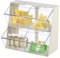 Tea Bag Holder Tea Box Organizer with Lid - 4 Compartments Organizer Coffee Station Tea and Coffee Station for Kitchen Countertops Cabinets Pantry (White)