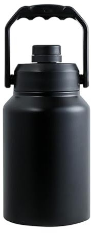 Bouteille D'eau Isolée - Bouteille Large, Jug À Eau Sportive | Bouteille D'eau En Acier Inoxydable, Rangement D'eau En Métal À Bouche Large, Cantine D'hydratation De 128 Oz Avec Poignée Pour Voyages D