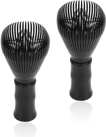 2PCS Reusable Resin Matcha Whisk, Matcha Brush, 4.53x2.17in Chasen Brush for Easy Cleaning, Stirring, and Making Green Tea(Black).