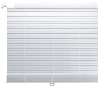LRYELWA No Drill No Tools Aluminum Venetian Blinds,Cordless Blinds for Windows,Light Filtering Horizontal Shades Treatment Shutters for Home Office Living Room,White,Custom (175cm x 120cm)