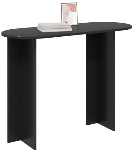 vidaXL Konsolentisch Schwarze Eiche 100 x 39,5 x 75 cm Holzwerkstoff, Moderner Konsolentisch, schmal für den Eingangsbereich, minimalistisches Flurmöbel, Zeitloser Stauraum