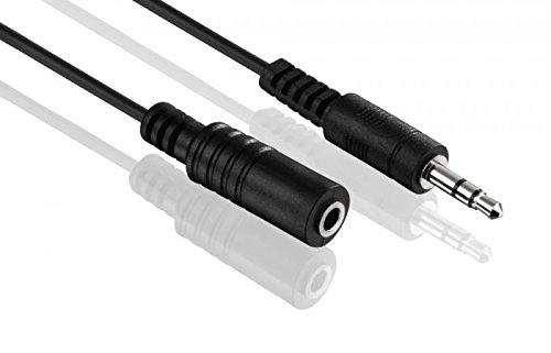 Cavo jack da 10 m, 3,5 mm, cavo AUX, cavo audio stereo, connettore jack da 3,5 mm su presa da 3,5 mm, prolunga per cuffie, smartphone, tablet, cellulare, PC, HiFi, nero