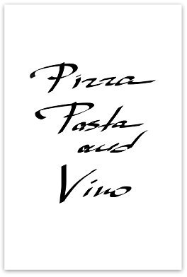 Bildershop-24 Kunstdruck Poster Bild Druck Motiv: Pizza Pasta and Vino 30x40cm