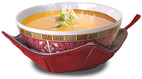 Jokari Bowl Holder - Microwavable - Protects Fingers and Laps - Fits Bowls - Grey
