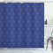 ABAKUHAUS Damast Duschvorhang, Victorian Ornament, Stoffliches Gewebe Badezimmerdekorationsset mit Haken, 175 x 200 cm, Blau
