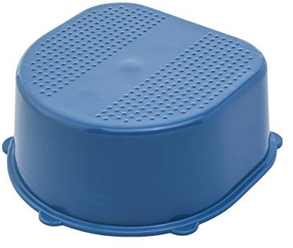 Rotho Babydesign Kinderschemel Bella Bambina - Blauer Tritthocker für Kinder mit Trittleiter und Antirutschfläche - Sicher und praktisch für kleine Entdecker