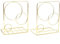 2pcs Round Metal Bookends Book Dividers for Shelves,Heavy Duty Book Ends Bookrack for Office, Gold