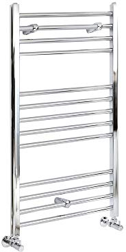 MILANO Chrome Straight Bar Heated Towel Rail 1000 x 400mm | Steel Construction. Generous Heat Output. Contemporary Style. Straight Bar Design. Central Heating Operation.