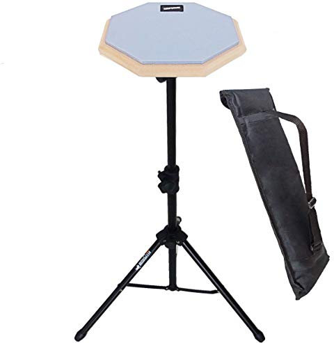 keepdrum DP-GY8 Practice Set Drum Pad Grau mit Übungspadständer und Tasche