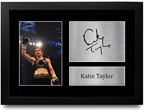 HWC Trading FR A4 Katie Taylor Gifts Autogramm, gedruckt, signiert, für Boxen, Memorabilia-Fans – A4 gerahmt
