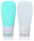 LUFEVRM 2 Pcs Silicone Travel Bottles,Leak Proof Refillable Squeezable Containers with Transparent Carry Bag,Empty Travel Size Bottles for Shampoo,Conditioner,Lotion,Toiletries(60ml)