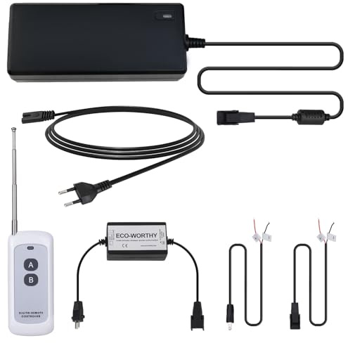 DCHOUSE Linearaktuator Controller DC 8-30V Wireless Motor Control Remote Switch Kit 5A mit 12V AC/DC Adapter Netzteil für Linearaktuatoren