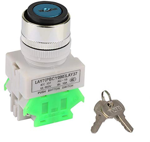 Interruptor giratorio con llave, interruptor giratorio con llave de 3 posiciones, 2 llaves, montaje de 22 mm LAY37-20Y/31