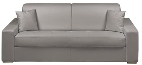 Vente-unique Schlafsofa 4-Sitzer - Liegefläche: 160 cm - Matratzenhöhe: 22 cm - Kunstleder - Grau - EMIR