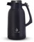 IDEUS Vacuum Insulated Coffee Carafe, 68 oz (2 Liters) Stainless Steel Milk Jug Thermal Tea Pot Hot & Cold Water Beverage Dispenser (Black Silver)