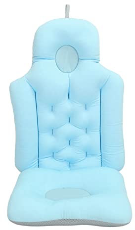 ZJchao Coussin de Baignoire, Coussin d'oreiller de Bain Spa Complet, Matelas de Coussin de Baignoire Pliable Doux et Respirant, Appui-tête Confortable et Soutien du Dos et du Coccyx(Bleu)