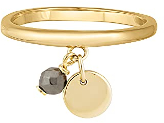 cai Damen Ring 925/- Sterling Silber Glänzend Hämatit gelb 274270267