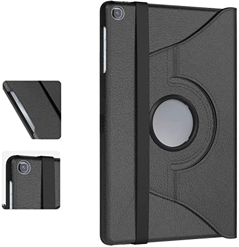 for Samsung Galaxy Tab S6 Lite (2020/2021/2022) Model No. P620 P625 P610 P615 P613 P619 360 Rotate Case Leather Stand Cover (Black)