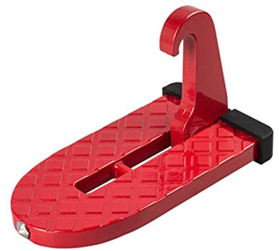 cartaoo Türstufe Auto Türstufe Klappbar Autotür Klappleiter mit Sicherheitshammerkopf Einfach auf Autodach und Dachgepäckträger, universelle Türstufe Pedal (rot)