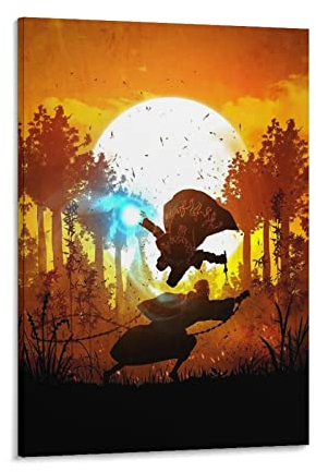 YYKG Minato vs Obito Anime-Poster, dekoratives Gemälde, Leinwand, Wandkunst, Wohnzimmer, Poster, Schlafzimmer, Gemälde, 30 x 45 cm