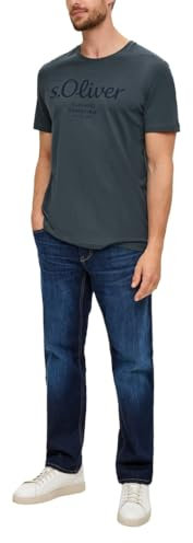 T-Shirt mit Logo-Print dunkelgrau S