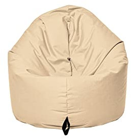 MB MILLINDABAG 2 in 1 Sitzsack für Kinder Jugendliche und Erwachsene Beanbag Sessel Kissen Indoor & Outdoor Gaminggeignet & bereits gefüllt Sitzkissen Bodenkissen (Beige, Durchmesser: 145 cm)