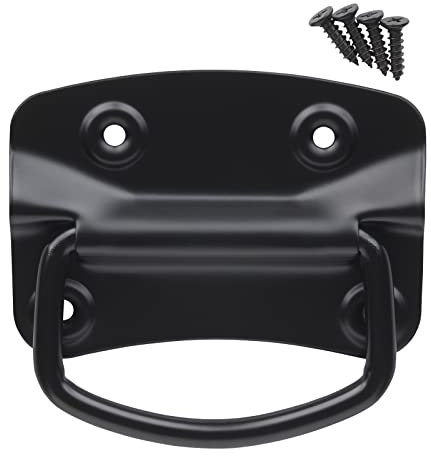 SOTECH 2 Stück Klappgriffe (100 x 70 mm, Edelstahl,SS201, schwarz) Schubladengriff klappbar zum Anschrauben inkl. Befestigungsschrauben