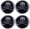 4X Nabenkappen Nabendeckel Schädel Totenkopf Aufkleber Sticker Emblem Skull Auto