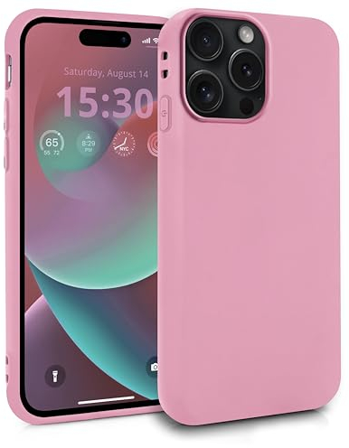 MyGadget Hülle kompatibel mit iPhone 15 Pro Max - robuste Silikon Schutzhülle TPU Case Slim Silikonhülle Back Cover Ultra Kratzfest Handyhülle matt Rosa