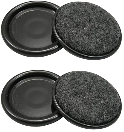 4 Pack 75mm Non-Slip Castor Cups – Black Furniture Floor Protectors with Felt Pads, Prevent Scratches on Hardwood, Laminate & Carpet, Heavy-Duty Chair, Table, Sofa & Piano Leg Cups